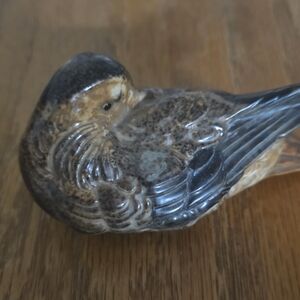 Ceramic Bird Figurine - Brown and Gray